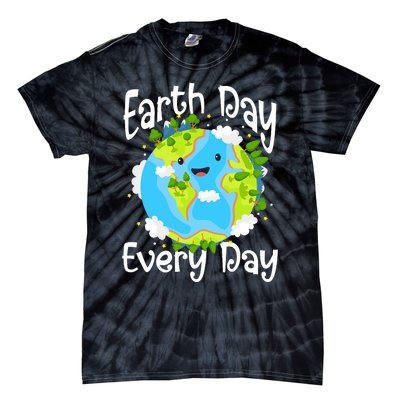 Cute Earth Day Every Day Save Our Planet Green Tie-Dye T-Shirt