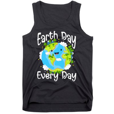 Cute Earth Day Every Day Save Our Planet Green Tank Top