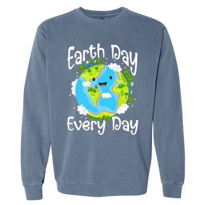 Cute Earth Day Every Day Save Our Planet Green Garment-Dyed Sweatshirt