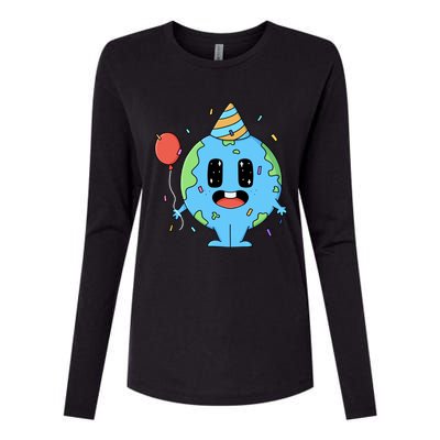 Cute Earth Day Birthday Gift Womens Cotton Relaxed Long Sleeve T-Shirt