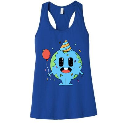 Cute Earth Day Birthday Gift Women's Racerback Tank