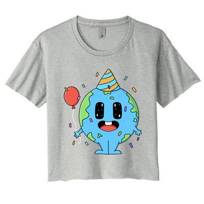 Cute Earth Day Birthday Gift Women's Crop Top Tee