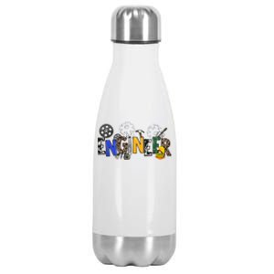 Cool Engineer Design With Engineering Tools And Gears Stainless Steel Insulated Water Bottle