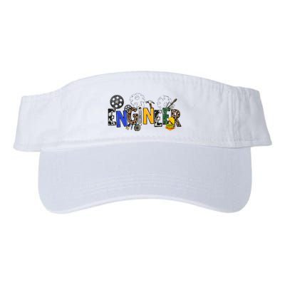 Cool Engineer Design With Engineering Tools And Gears Valucap Bio-Washed Visor