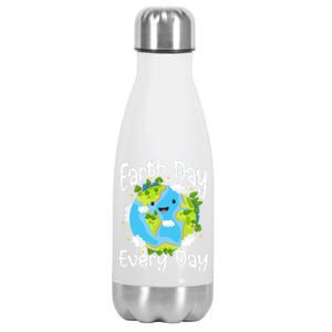 Cute Earth Day Every Day Save Our Planet Green Gift Stainless Steel Insulated Water Bottle