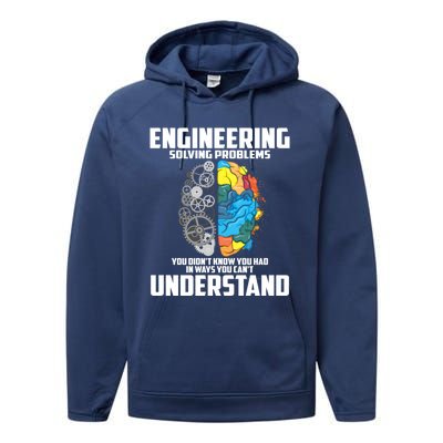 Cool Engineering Definition Funny Engineer Gift Meaningful Gift Performance Fleece Hoodie