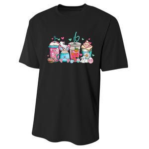 Cute Easter Day Easter Coffee Lover Women Girl Performance Sprint T-Shirt