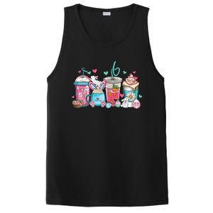 Cute Easter Day Easter Coffee Lover Women Girl PosiCharge Competitor Tank