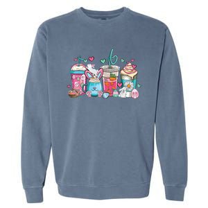 Cute Easter Day Easter Coffee Lover Women Girl Garment-Dyed Sweatshirt