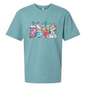 Cute Easter Day Easter Coffee Lover Women Girl Sueded Cloud Jersey T-Shirt