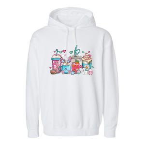 Cute Easter Day Easter Coffee Lover Women Girl Garment-Dyed Fleece Hoodie