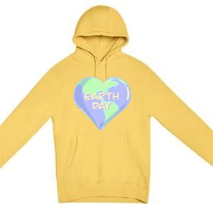 Cute Earth Day World Heart Premium Pullover Hoodie