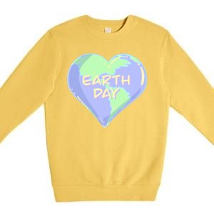 Cute Earth Day World Heart Premium Crewneck Sweatshirt