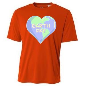 Cute Earth Day World Heart Cooling Performance Crew T-Shirt