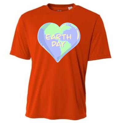 Cute Earth Day World Heart Cooling Performance Crew T-Shirt