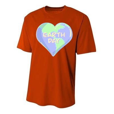 Cute Earth Day World Heart Performance Sprint T-Shirt