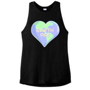 Cute Earth Day World Heart Ladies PosiCharge Tri-Blend Wicking Tank