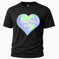 Cute Earth Day World Heart Cooling Performance Crew T-Shirt