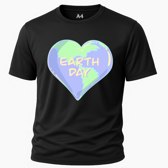 Cute Earth Day World Heart Cooling Performance Crew T-Shirt