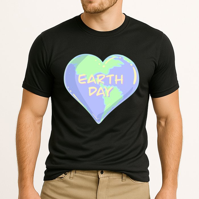 Cute Earth Day World Heart Cooling Performance Crew T-Shirt