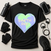 Cute Earth Day World Heart Cooling Performance Crew T-Shirt