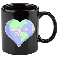 Cute Earth Day World Heart 11oz C Handle Ceramic Mug