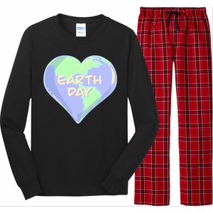 Cute Earth Day World Heart Long Sleeve Pajama Set