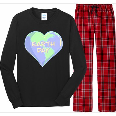 Cute Earth Day World Heart Long Sleeve Pajama Set