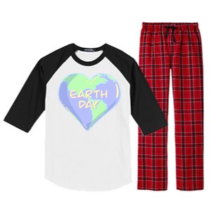 Cute Earth Day World Heart Raglan Sleeve Pajama Set