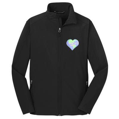 Cute Earth Day World Heart Core Soft Shell Jacket