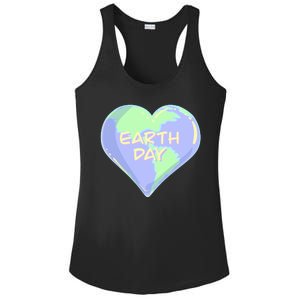 Cute Earth Day World Heart Ladies PosiCharge Competitor Racerback Tank