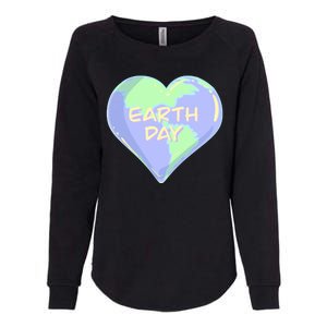 Cute Earth Day World Heart Womens California Wash Sweatshirt