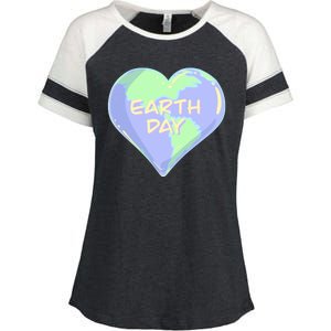 Cute Earth Day World Heart Enza Ladies Jersey Colorblock Tee