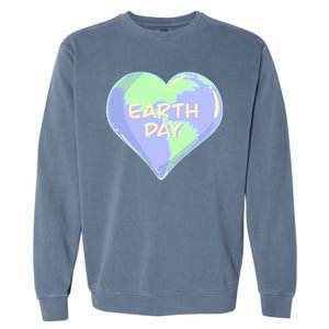 Cute Earth Day World Heart Garment-Dyed Sweatshirt