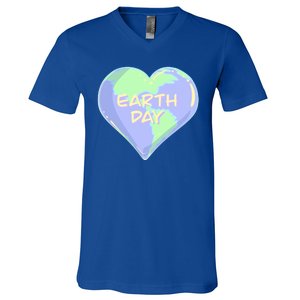 Cute Earth Day World Heart V-Neck T-Shirt