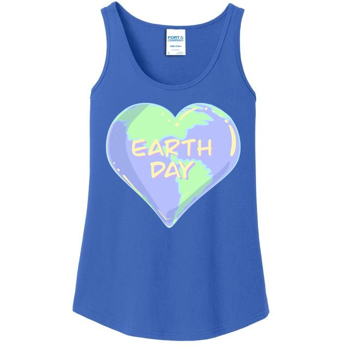 Cute Earth Day World Heart Ladies Essential Tank