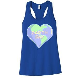 Cute Earth Day World Heart Women's Racerback Tank