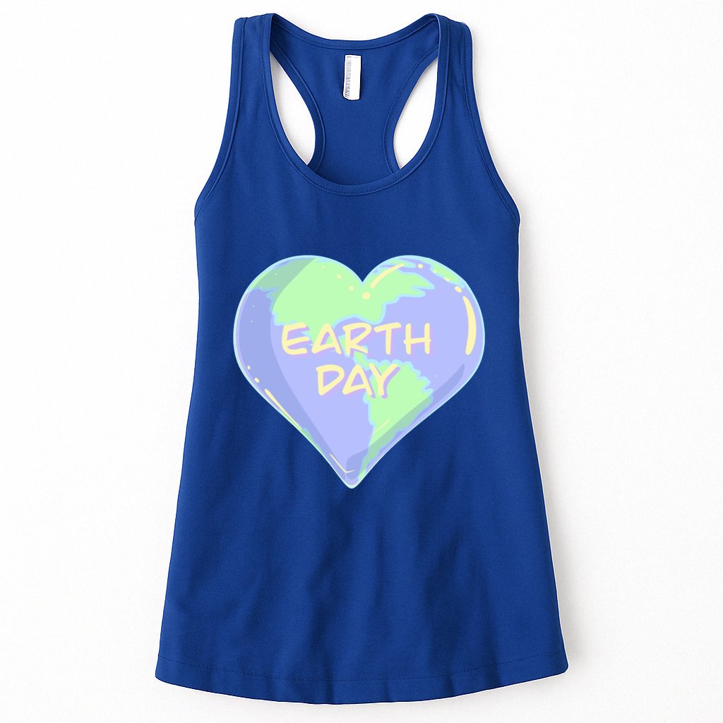 Cute Earth Day World Heart Womens Tank Top