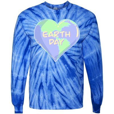 Cute Earth Day World Heart Tie-Dye Long Sleeve Shirt