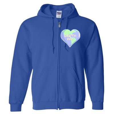 Cute Earth Day World Heart Full Zip Hoodie