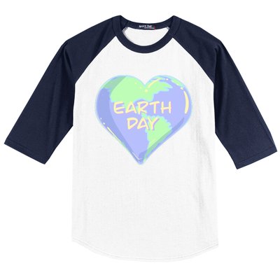 Cute Earth Day World Heart Baseball Sleeve Shirt