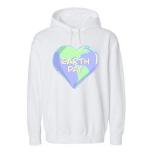 Cute Earth Day World Heart Garment-Dyed Fleece Hoodie