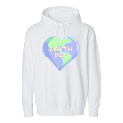 Cute Earth Day World Heart Garment-Dyed Fleece Hoodie