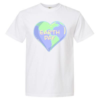 Cute Earth Day World Heart Garment-Dyed Heavyweight T-Shirt