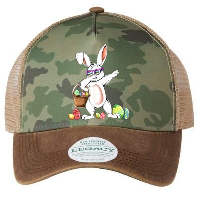 Cute Easter Dabbing Bunny Rabbit With Easter Eggs Legacy Tie Dye Trucker Hat