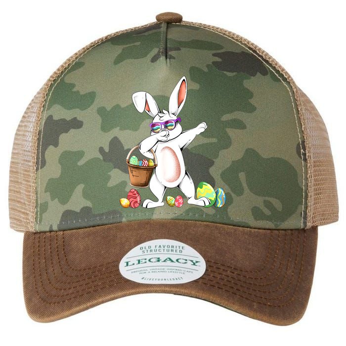 Cute Easter Dabbing Bunny Rabbit With Easter Eggs Legacy Tie Dye Trucker Hat