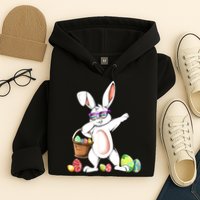 Cute Easter Dabbing Bunny Rabbit With Easter Eggs Hoodie