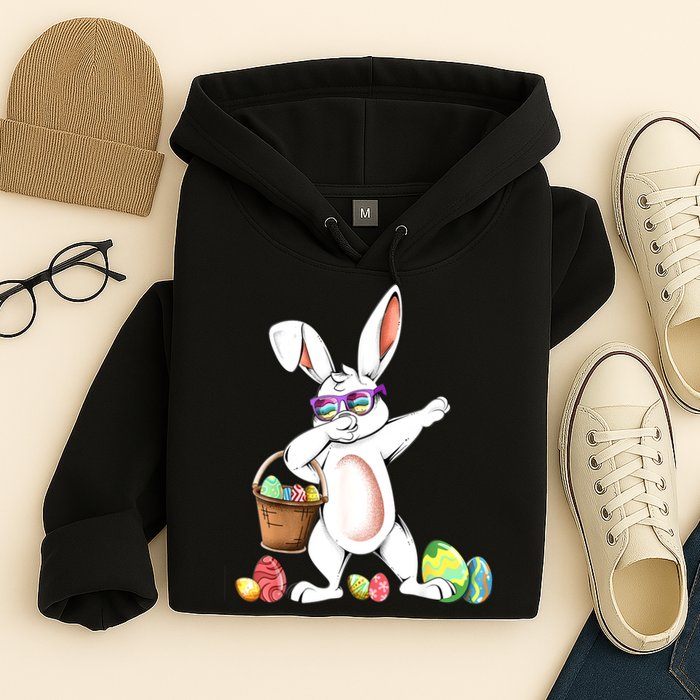 Cute Easter Dabbing Bunny Rabbit With Easter Eggs Hoodie