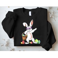 Cute Easter Dabbing Bunny Rabbit With Easter Eggs Sweatshirt
