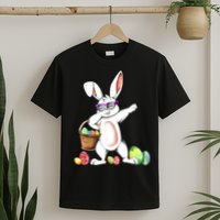 Cute Easter Dabbing Bunny Rabbit With Easter Eggs T-Shirt